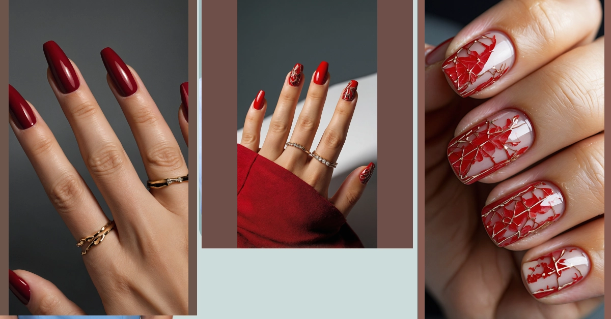 Nail Art Ideas for Cherry Red Elegance
